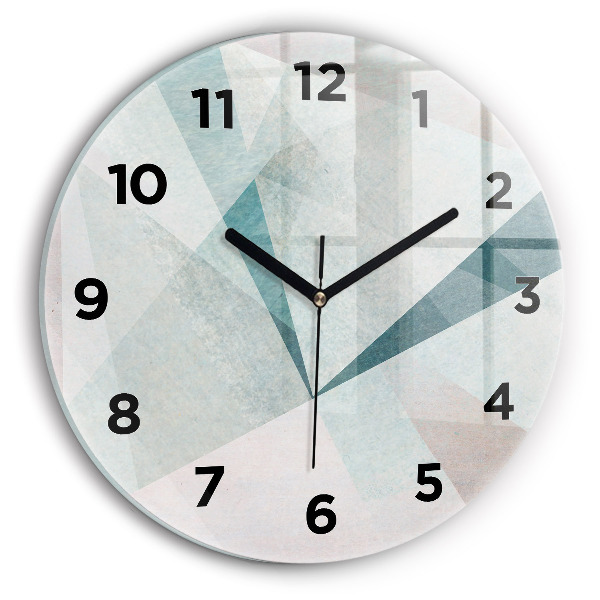 Round glass wall clock Triangles Abstract Texture