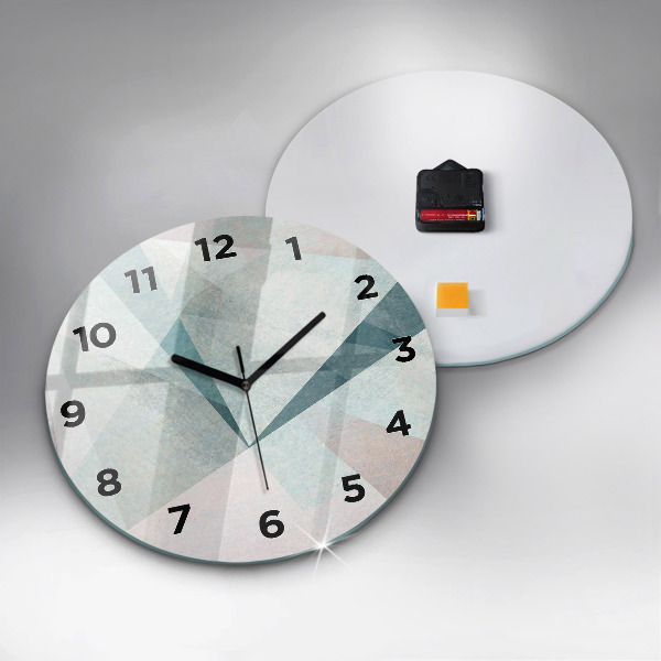 Round glass wall clock Triangles Abstract Texture