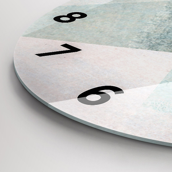 Round glass wall clock Triangles Abstract Texture