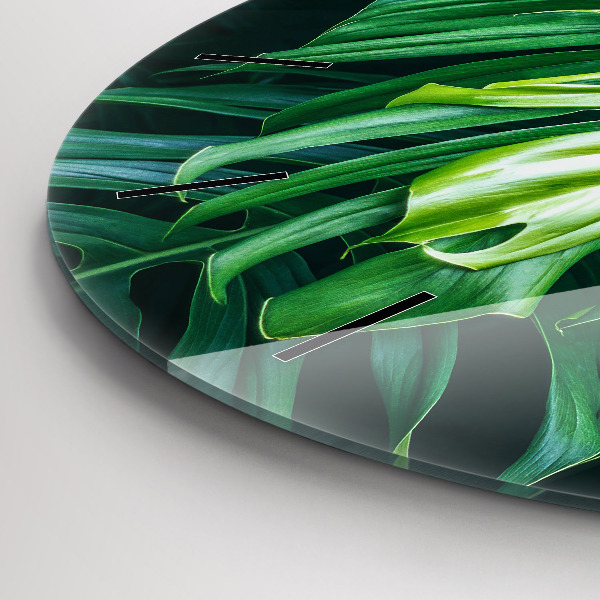 Round glass wall clock The Tropical Side of Nature