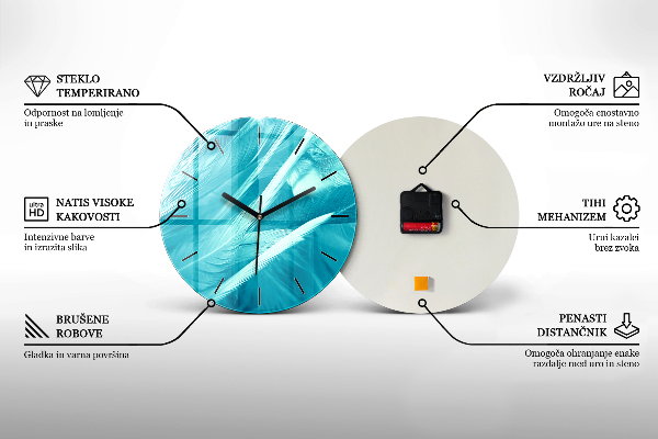 Round glass wall clock The Tropical Side of Nature