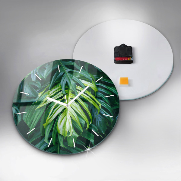 Round glass wall clock The Tropical Side of Nature