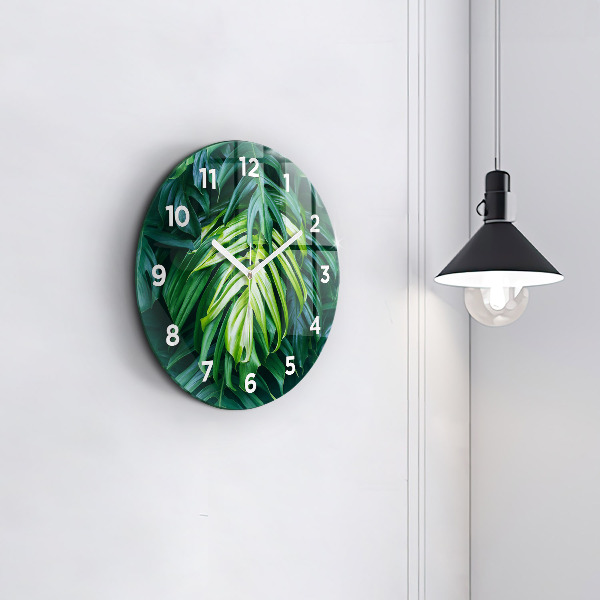 Round glass wall clock The Tropical Side of Nature