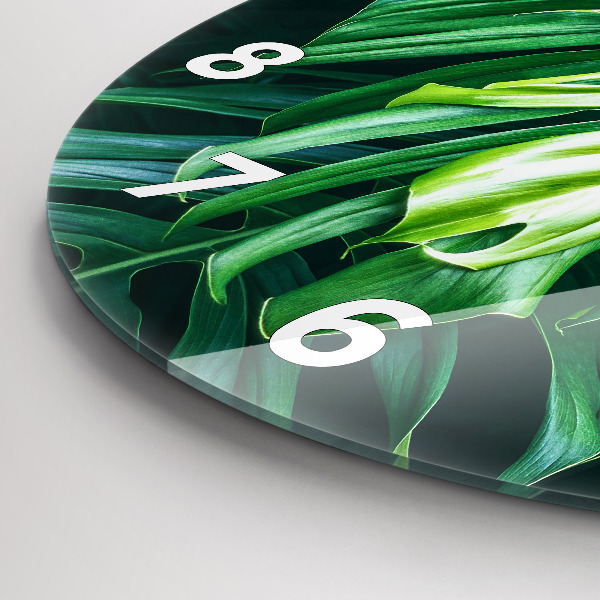 Round glass wall clock The Tropical Side of Nature