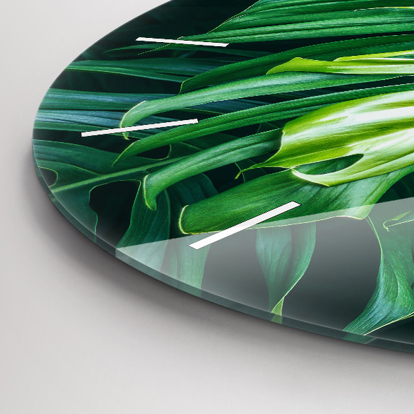 Round glass wall clock The Tropical Side of Nature