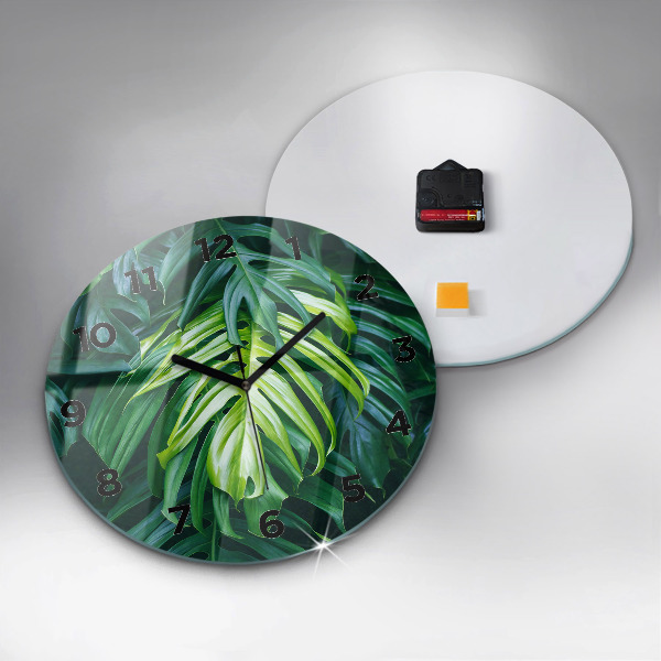 Round glass wall clock The Tropical Side of Nature
