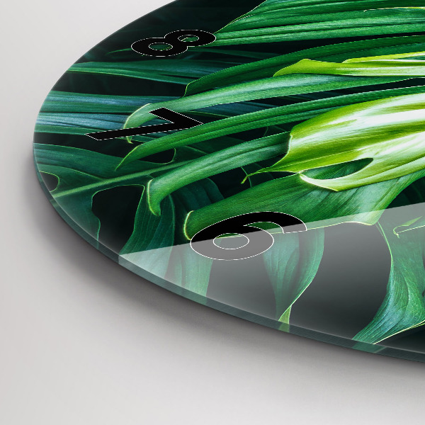 Round glass wall clock The Tropical Side of Nature
