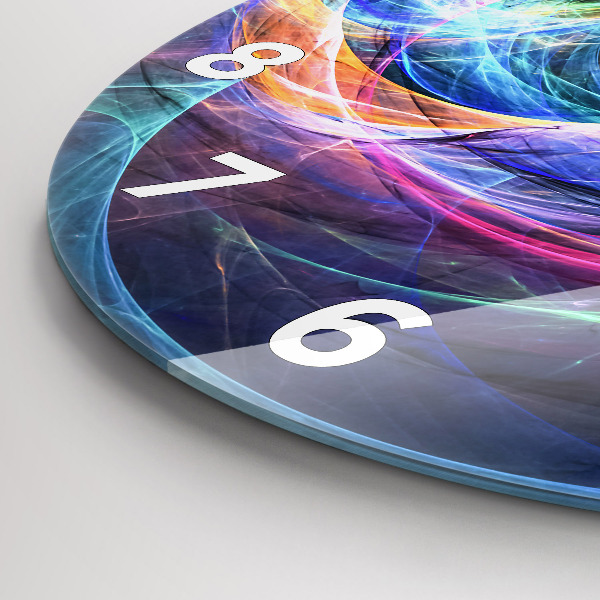 Round glass wall clock Colorful Fractal