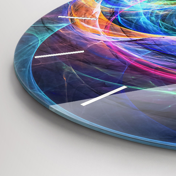 Round glass wall clock Colorful Fractal