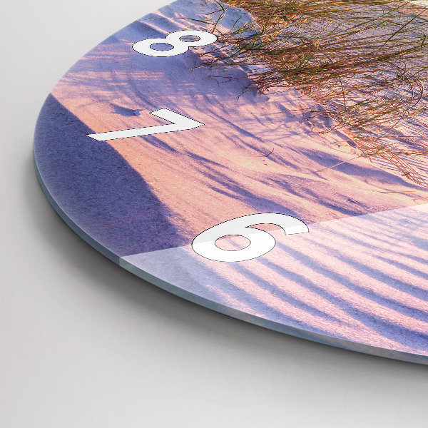Round glass wall clock Polish Sunny Sea