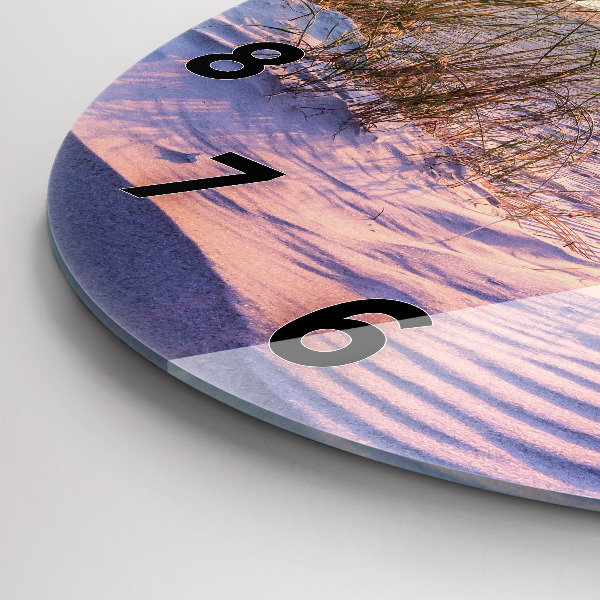 Round glass wall clock Polish Sunny Sea