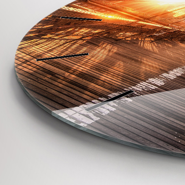 Round glass wall clock Brooklyn Bridge NYC