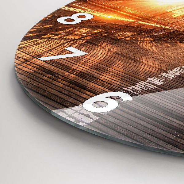 Round glass wall clock Brooklyn Bridge NYC