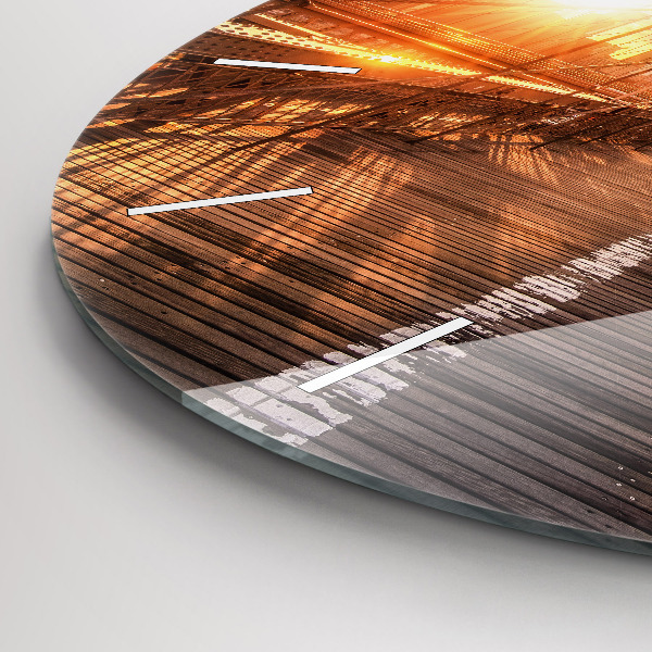 Round glass wall clock Brooklyn Bridge NYC