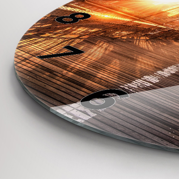 Round glass wall clock Brooklyn Bridge NYC