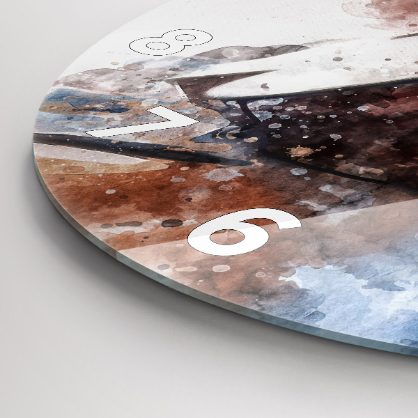 Round glass wall clock Guitar Visualization