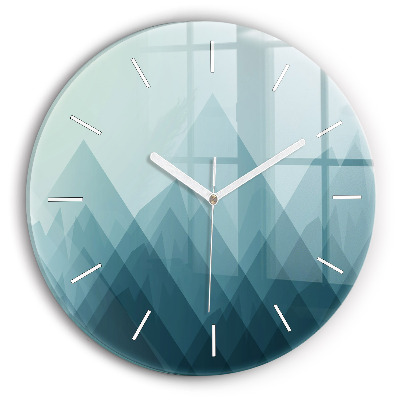 Round glass wall clock Geometric figures