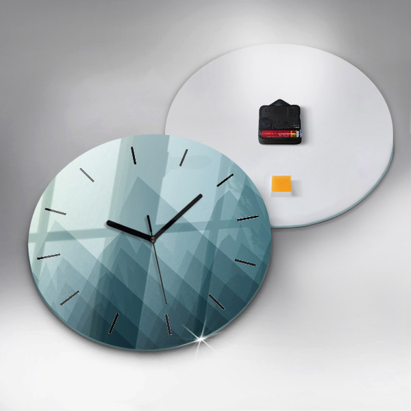 Round glass wall clock Geometric figures