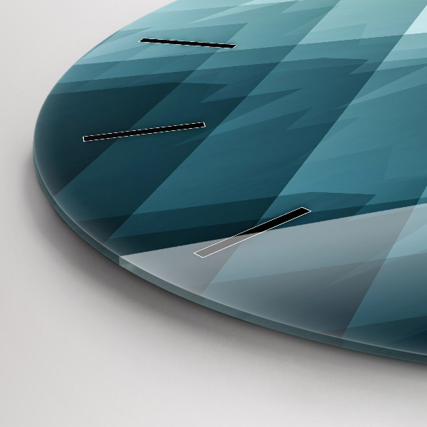 Round glass wall clock Geometric figures