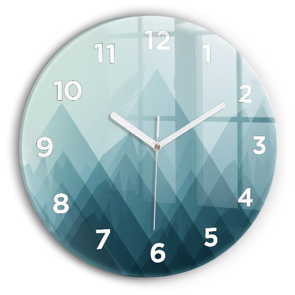 Round glass wall clock Geometric figures