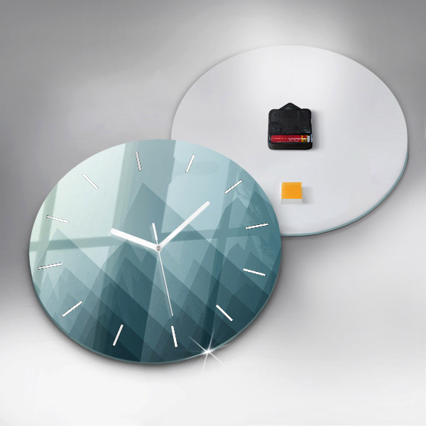 Round glass wall clock Geometric figures