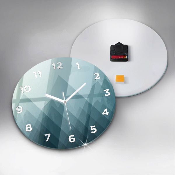 Round glass wall clock Geometric figures