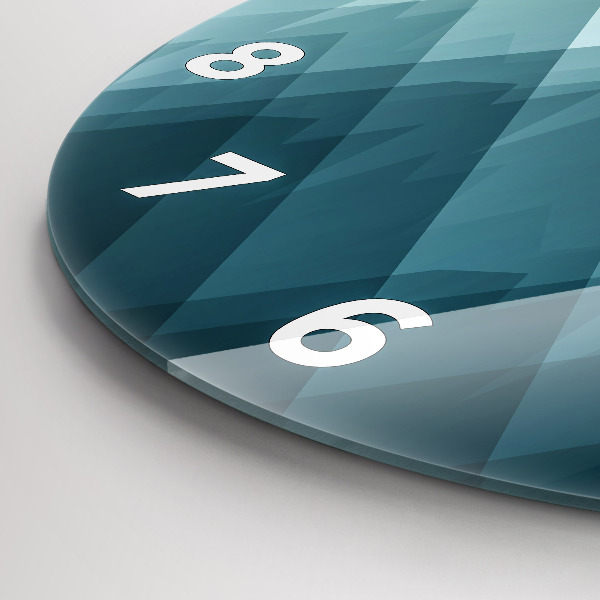 Round glass wall clock Geometric figures