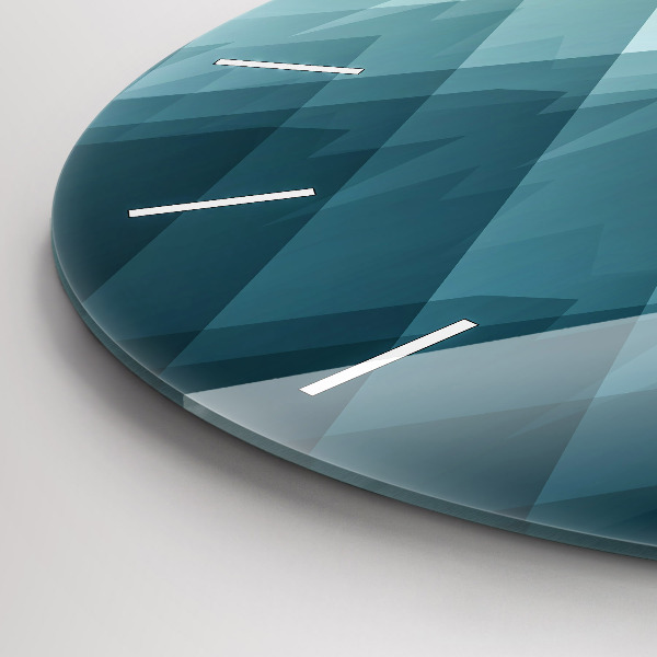 Round glass wall clock Geometric figures