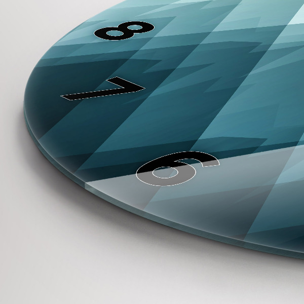 Round glass wall clock Geometric figures