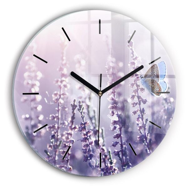 Round glass wall clock Abstraction