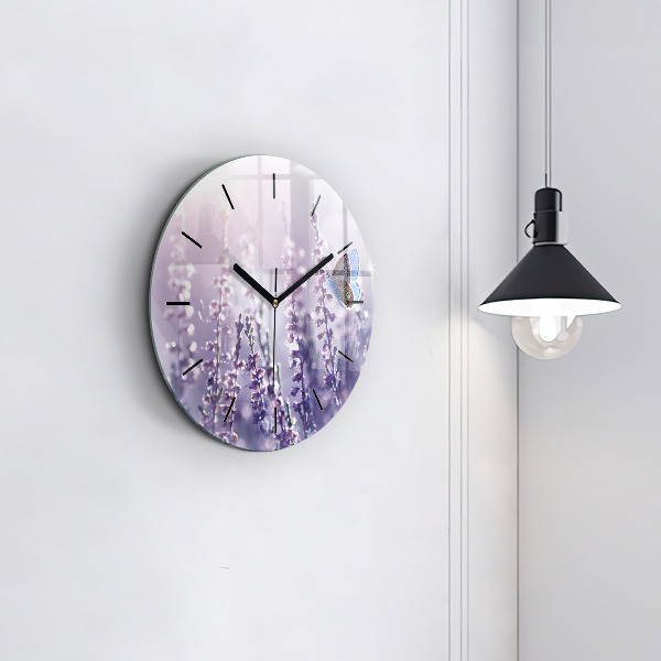 Round glass wall clock Abstraction