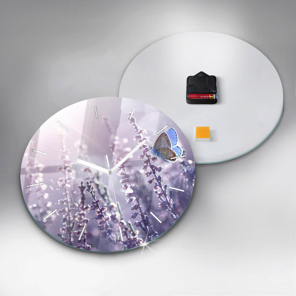 Round glass wall clock Abstraction