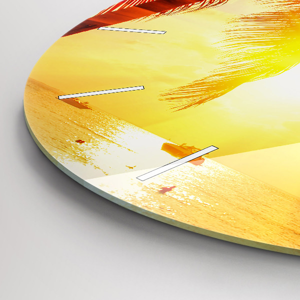 Round glass wall clock Holidays Rest