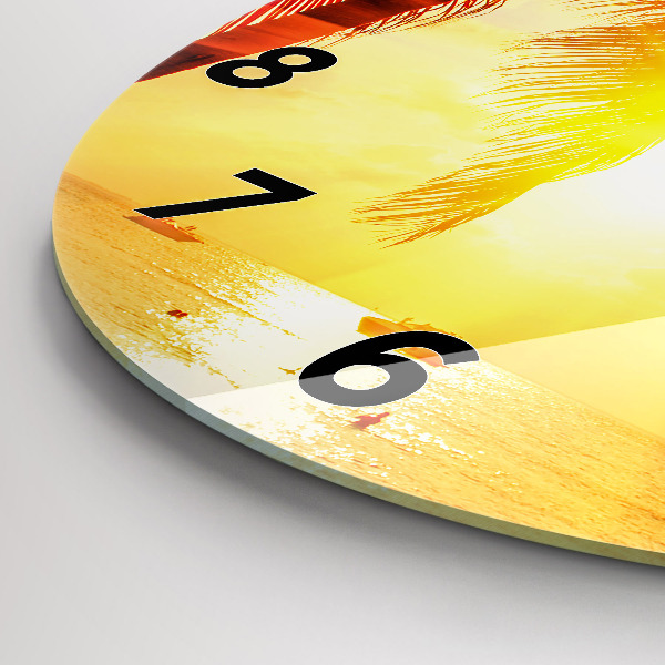 Round glass wall clock Holidays Rest