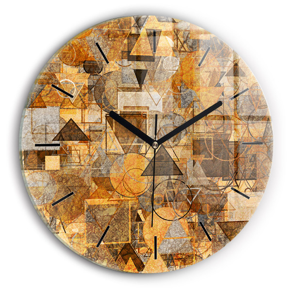 Round glass wall clock Geometric Shapes