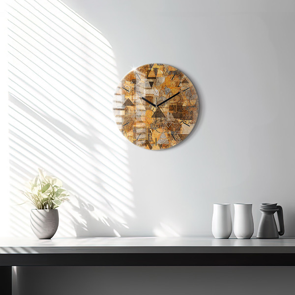 Round glass wall clock Geometric Shapes