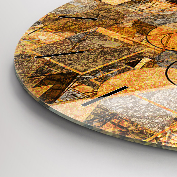 Round glass wall clock Geometric Shapes