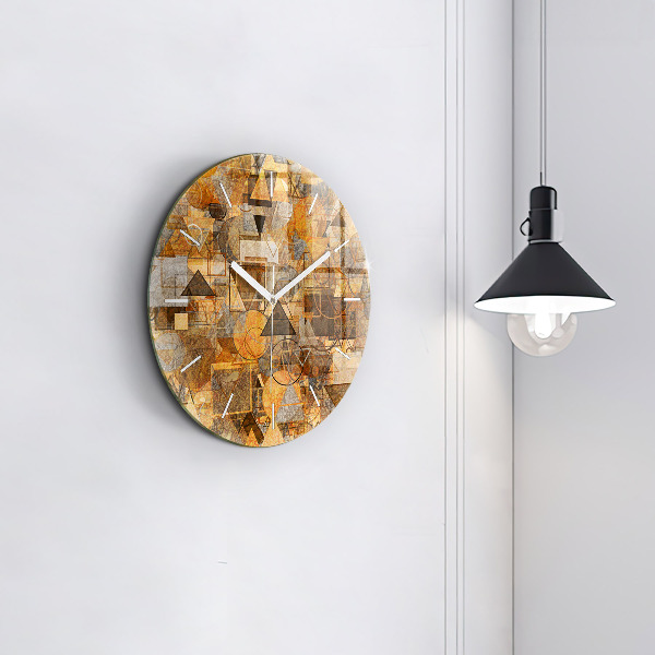 Round glass wall clock Geometric Shapes