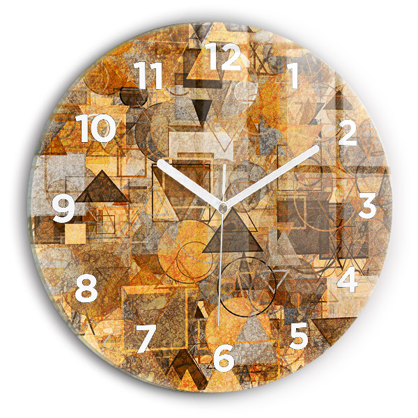 Round glass wall clock Geometric Shapes