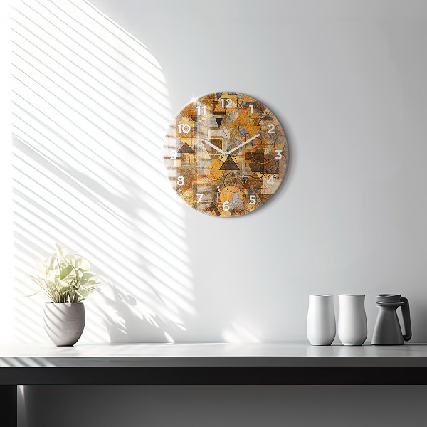 Round glass wall clock Geometric Shapes