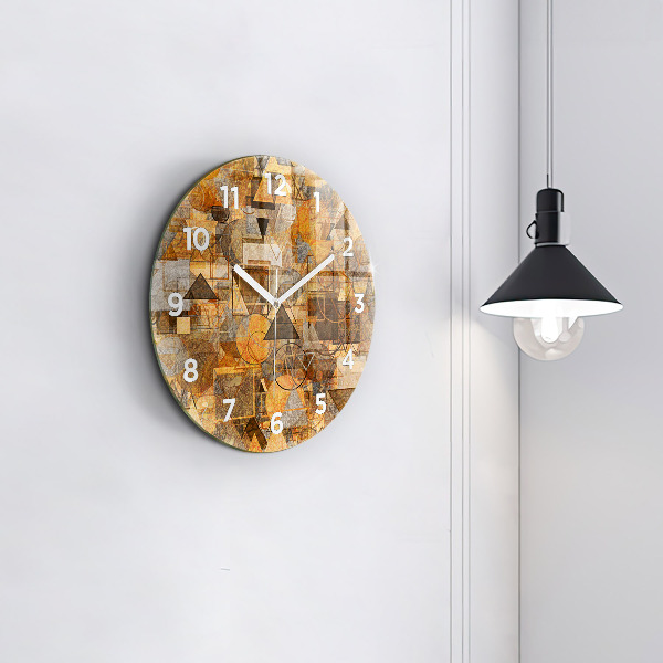 Round glass wall clock Geometric Shapes