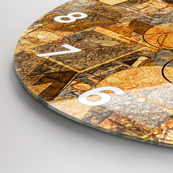 Round glass wall clock Geometric Shapes