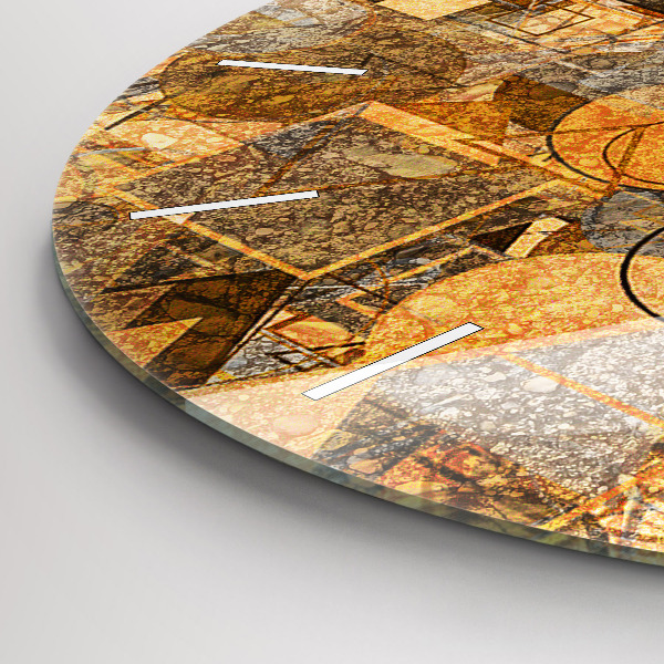 Round glass wall clock Geometric Shapes