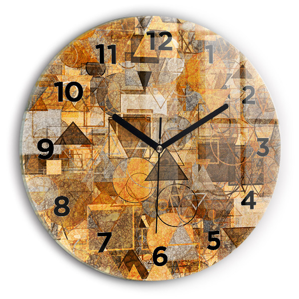 Round glass wall clock Geometric Shapes