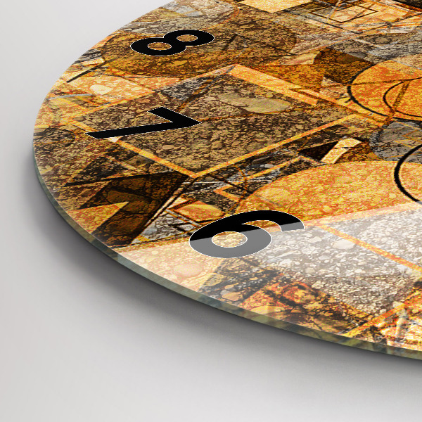 Round glass wall clock Geometric Shapes