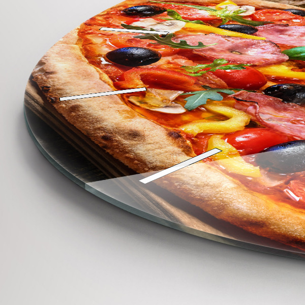 Round glass wall clock The Culinary Heart of Italy