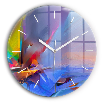 Round glass wall clock Seascape