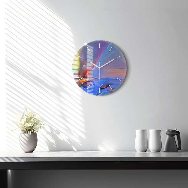 Round glass wall clock Seascape
