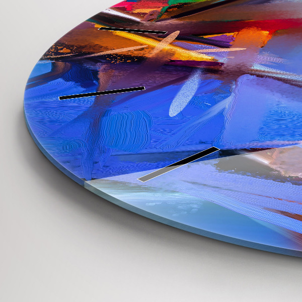 Round glass wall clock Seascape