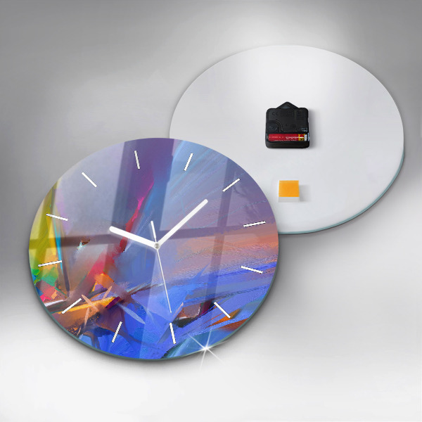 Round glass wall clock Seascape